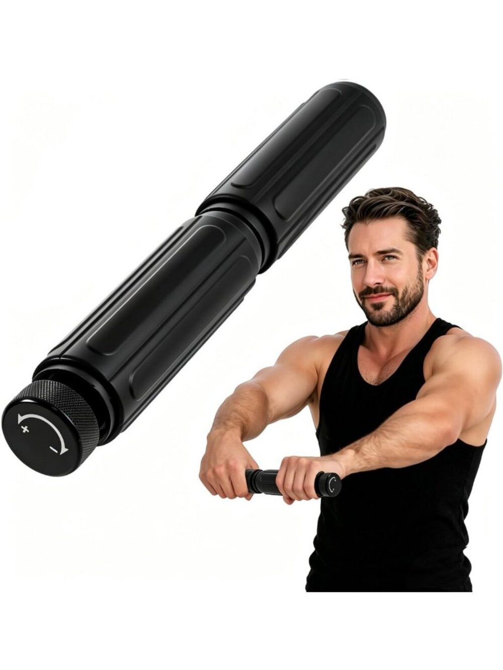 Adjustable Forearm Strengthener - Metal Grip Trainer & Wrist Roller for Workouts